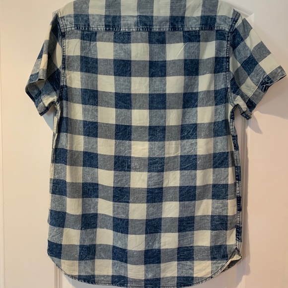 Navy and white checked button-down BRAND BEW - Picture 2 of 4